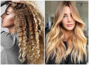 balayage sur cheveux blond clair balayage blond doré miel vénitien foncé clair