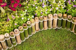 bordure de jardin récup bambou