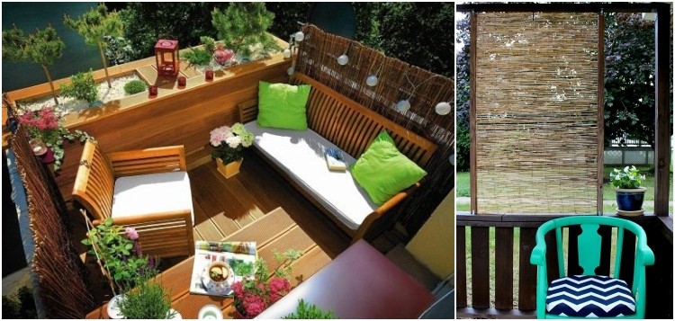 brise vue balcon original canisses roseau plantes vertes