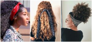 coiffure avec bandana pour cheveux bouclés