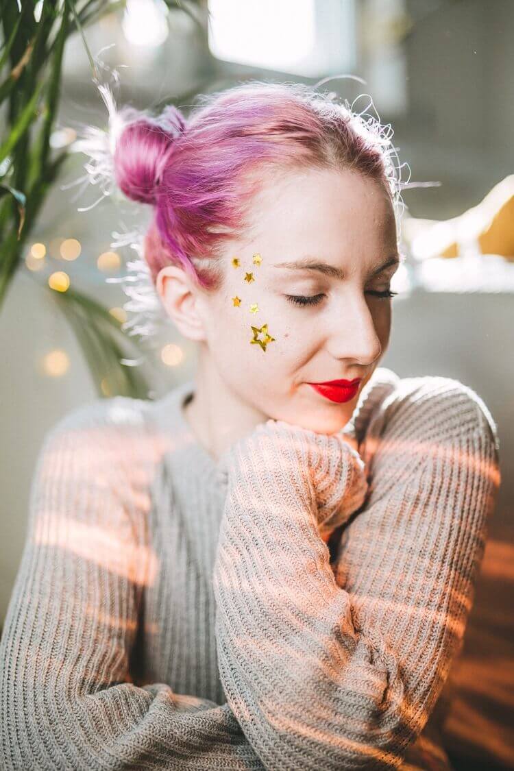 craie pour cheveux rose idée coloration temporaire pour party