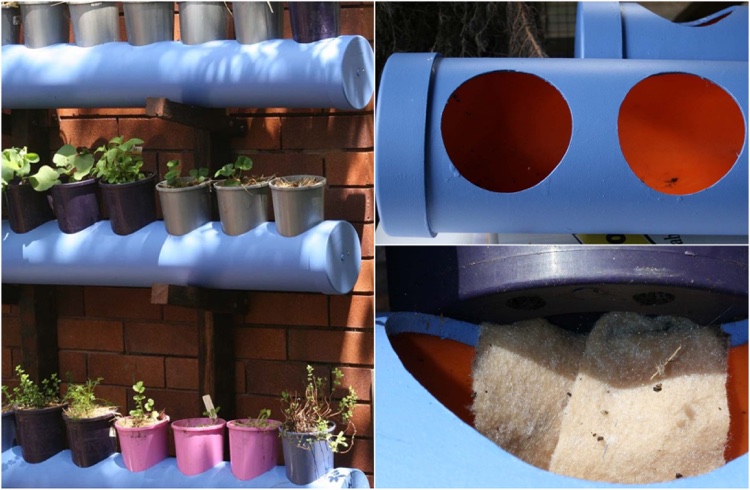 fabriquer une jardinière avec un tuyau PVC cultiver plantes verticalement