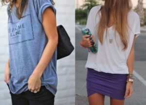 faire fonctionner T shirt oversized avec pantalon jupe courte