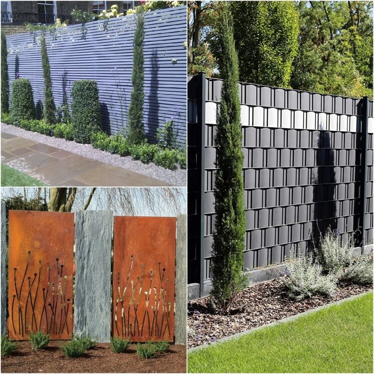 idée de clôture de jardin en métal