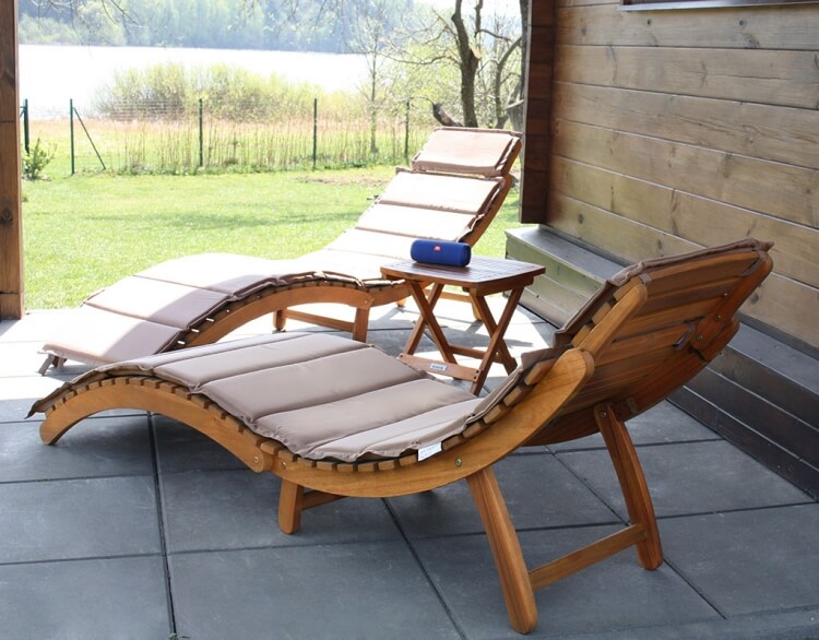 mobilier d'extérieur chaise-longue en bois exotique