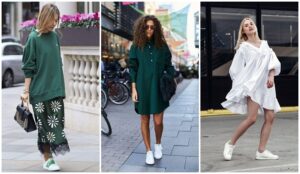 porter des baskets avec robe ou jupe en été 2021