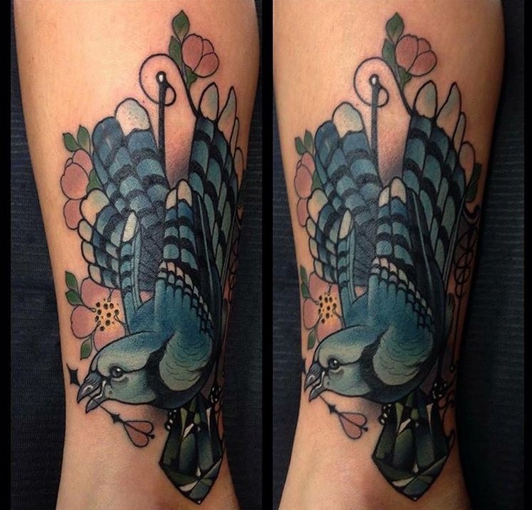 tatouage colombe couleur poignet femme homme