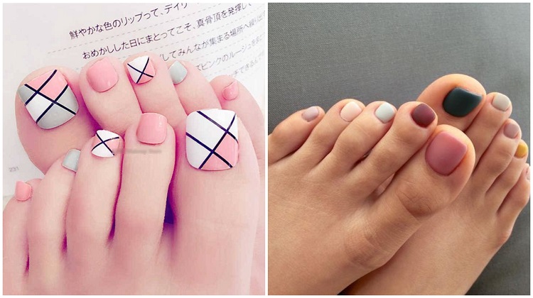 tendances nail art pieds déco ongles pédicure minimaliste
