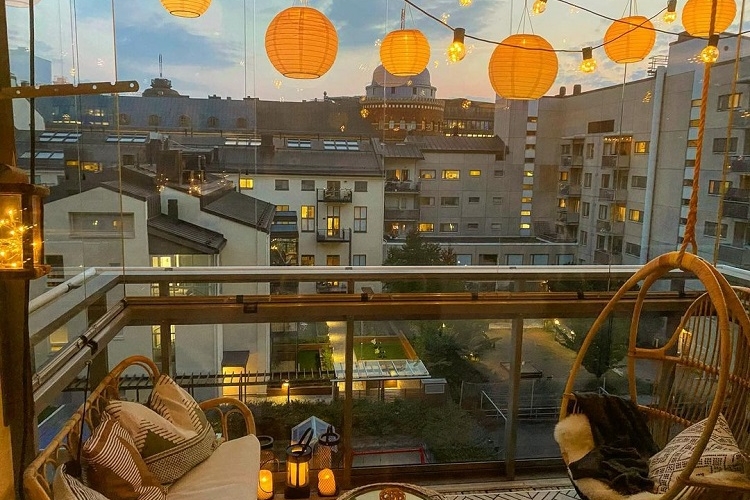 Guirlande lumineuse balcon- projets DIY et des astuces