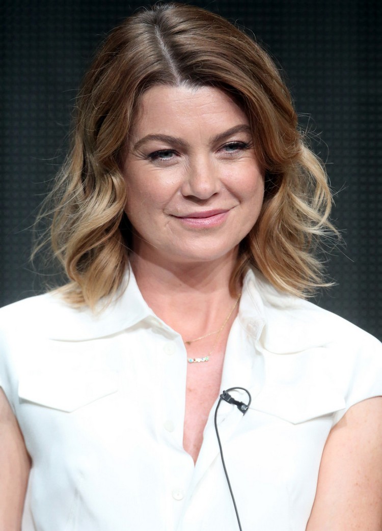 Ellen Pompeo Long Wavy Square Shoulder For Women 40 And 50 Years