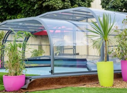 abri de piscine mi haut en alu design contemporain