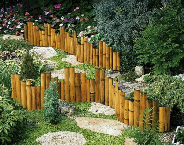 bordure de jardin écologique en bambou naturel