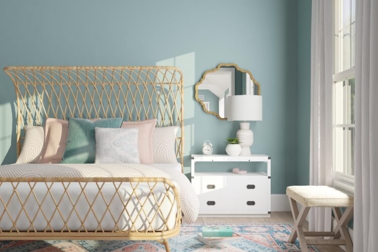 couleur de peinture tendance pour chambre adulte bleu pâle