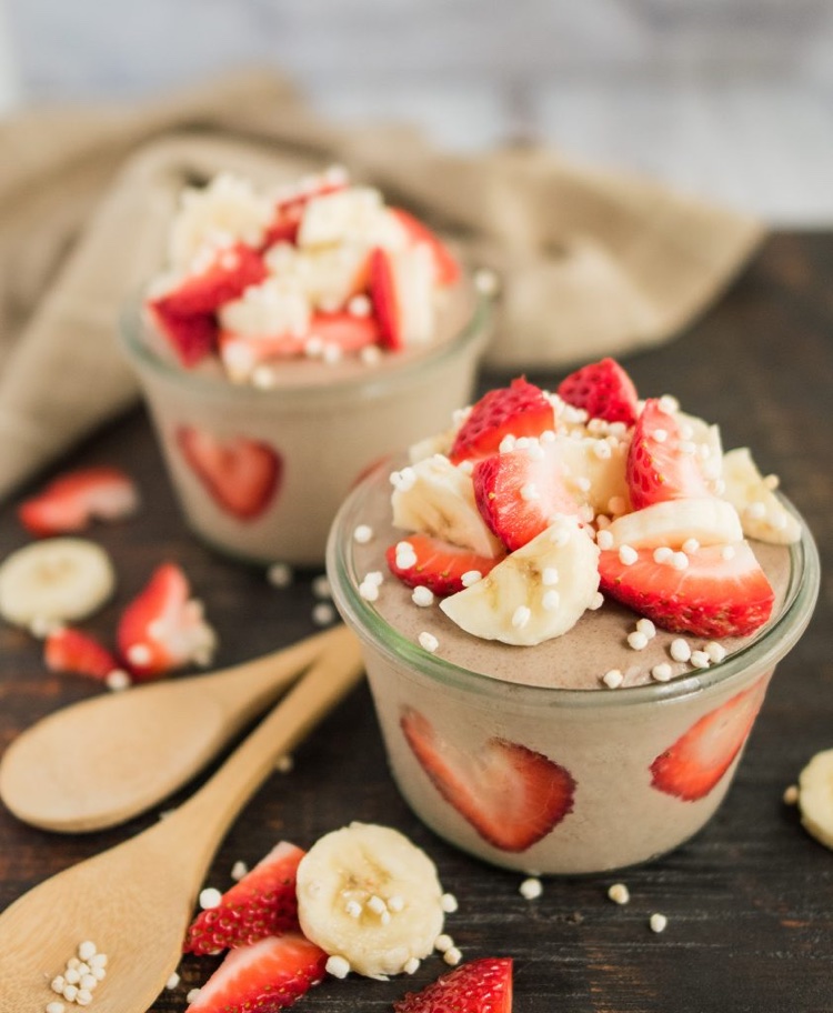 dessert aux fraises facile et rapide chia pudding fraise banane