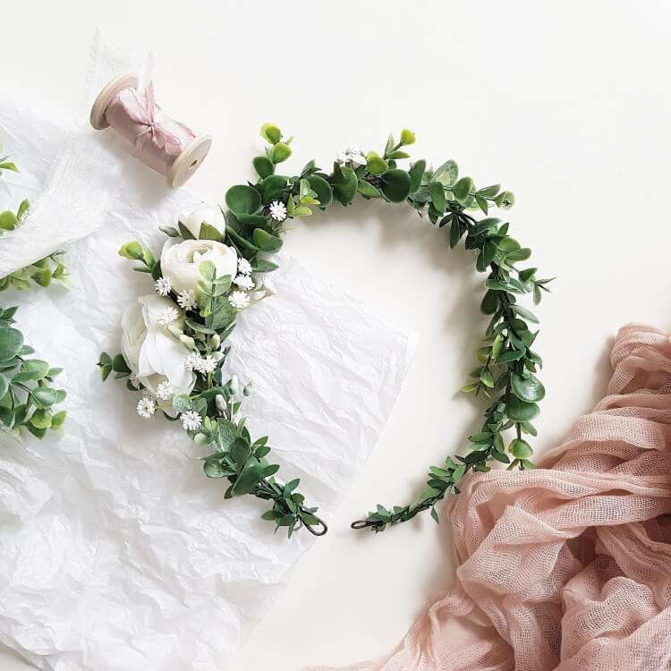 fabriquer couronne florale pour mariage
