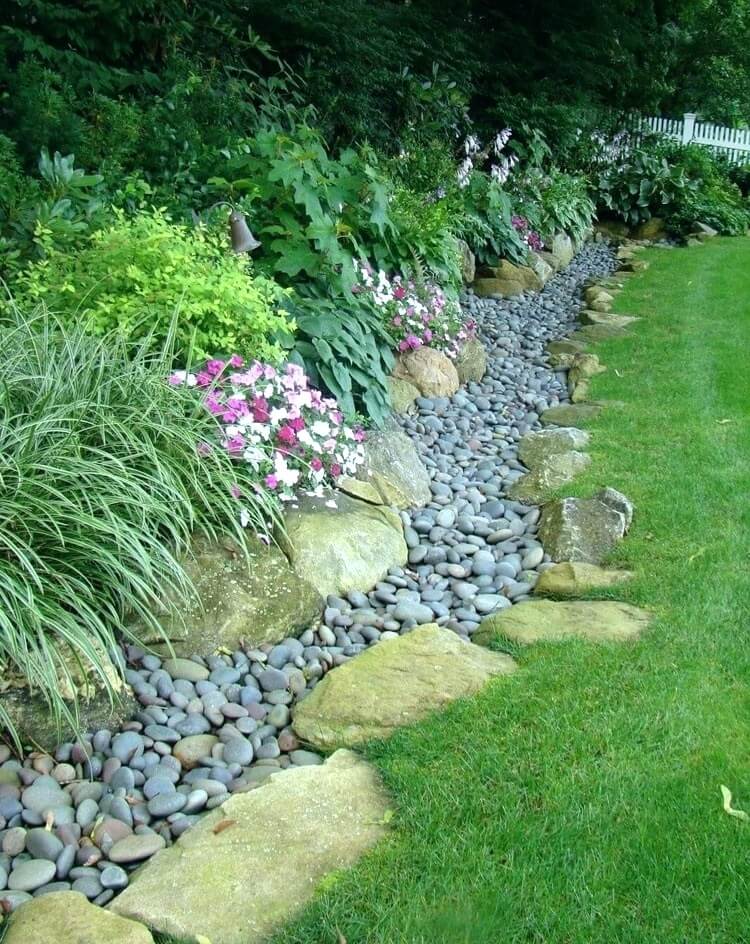 idée bordure de jardin en pierres naturelles