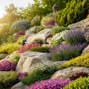 plantes de rocaille rampantes plein soleil alyssum phlox aubrieta arabis