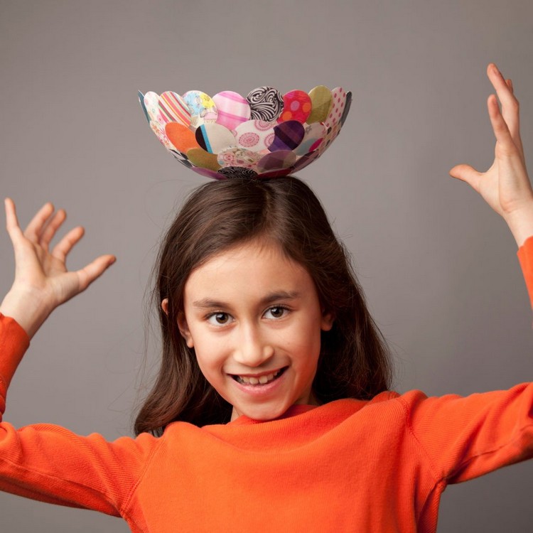 activité manuelle 10-12 ans fille en kit bol rondelles papier