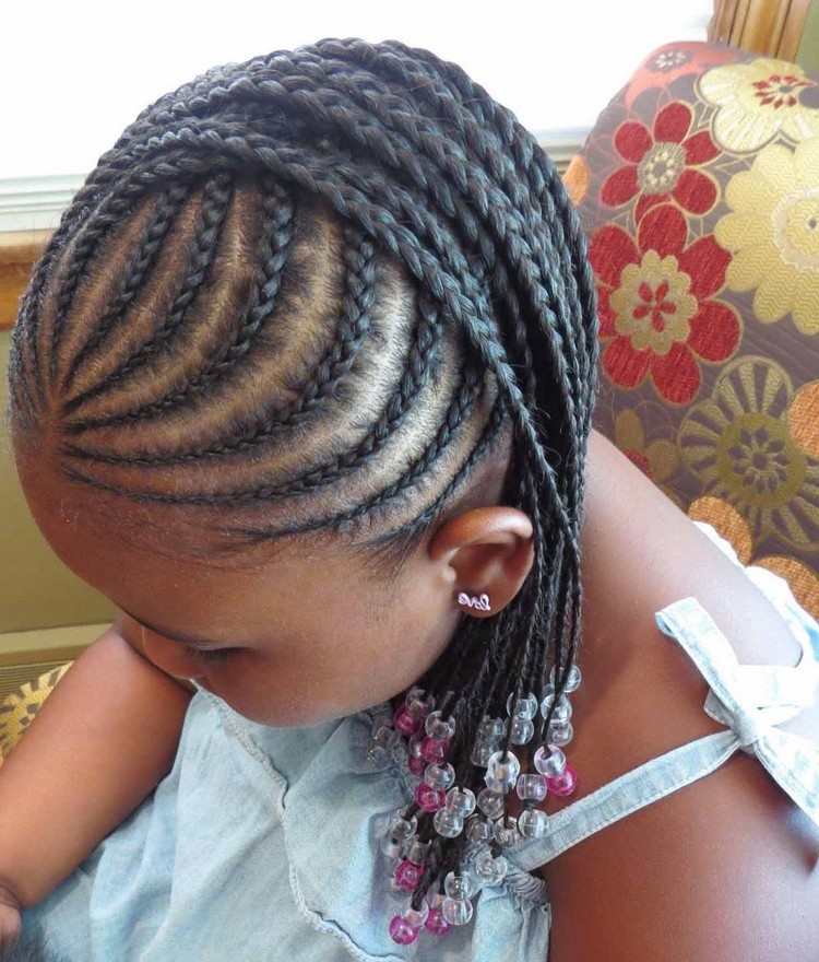 coiffure petite fille mariage tresses collées africaines cornrows