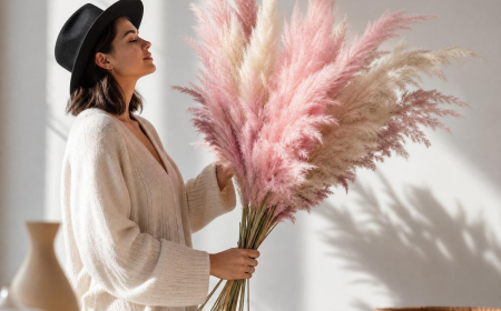 comment profiter plumes herbe pampas rose décoration intérieure