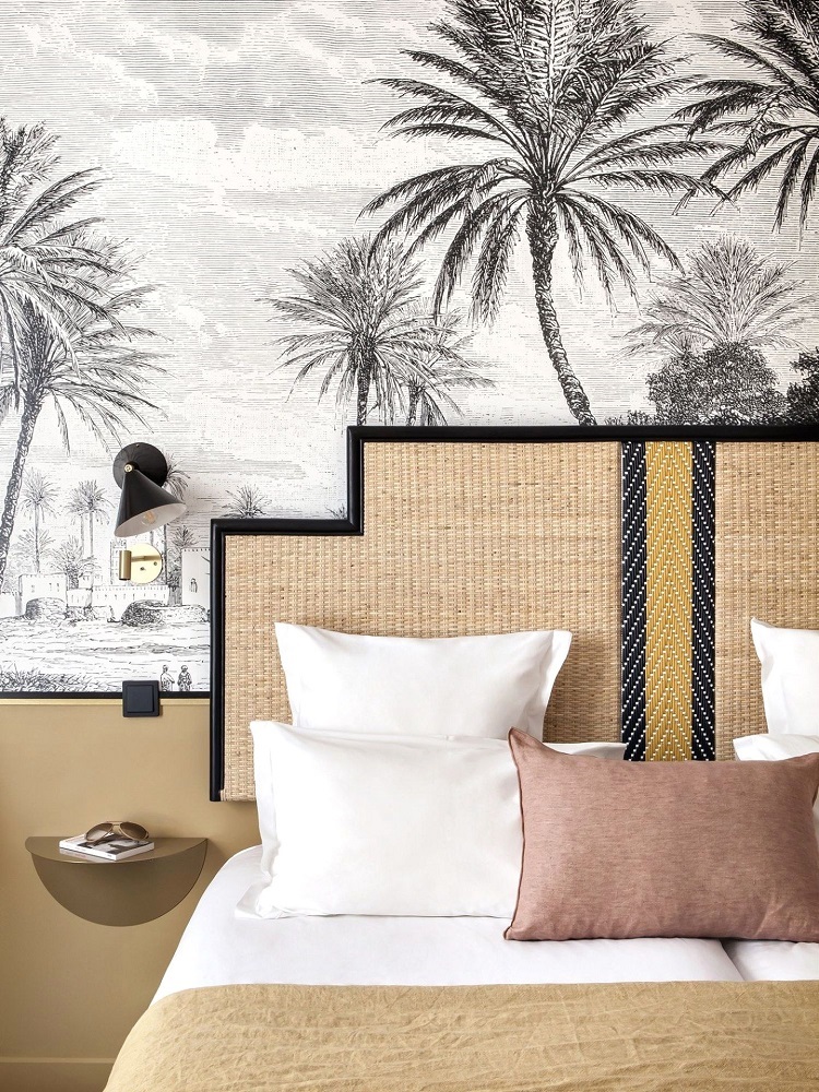 deco murale chambre bord de mer papier peint tropical tête de lit