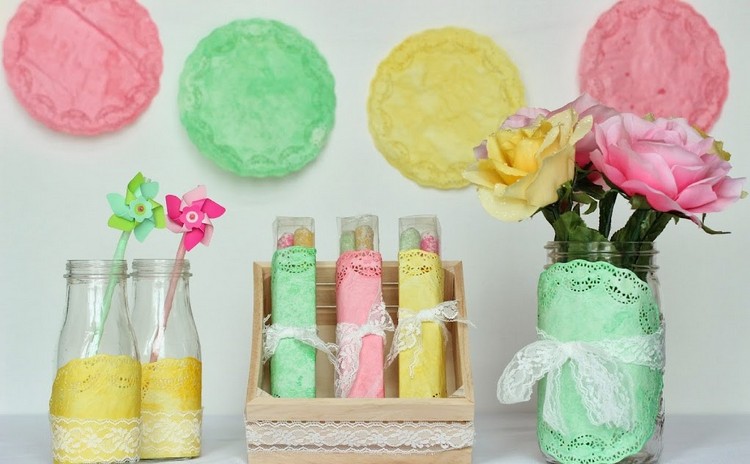 decoration baby shower fait main mixte couleurs pastel neutres