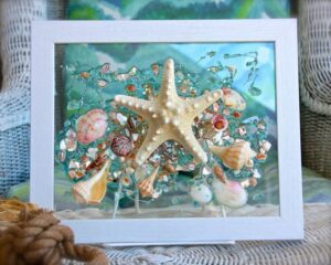 déco à faire avec des coquillages tableau d'art