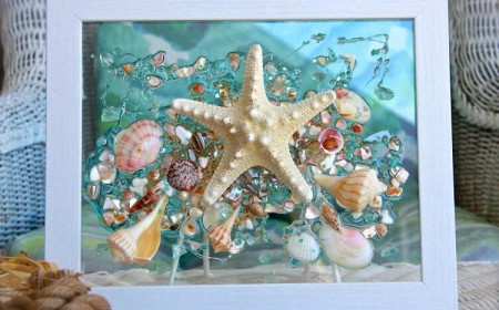 déco à faire avec des coquillages tableau d'art