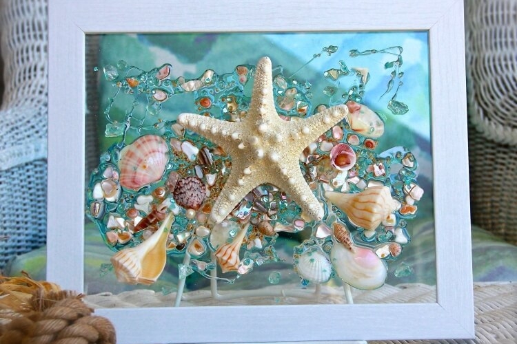 déco à faire avec des coquillages tableau d'art