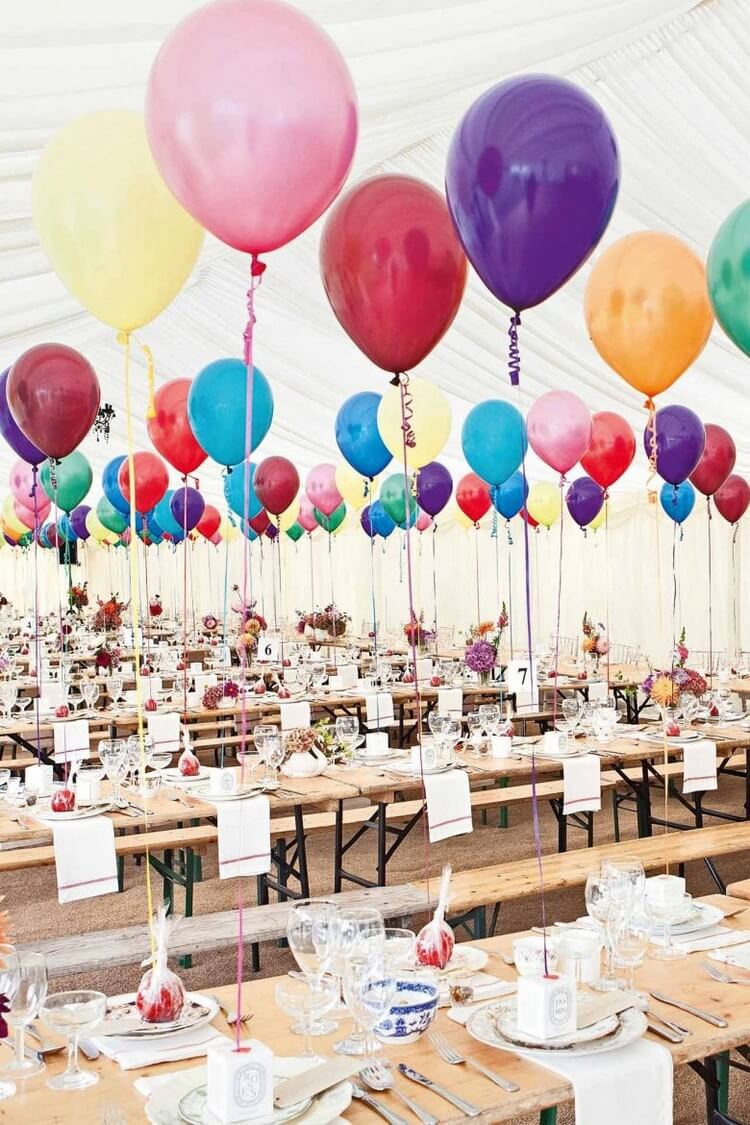 décoration mariage pas cher ballons multicolores