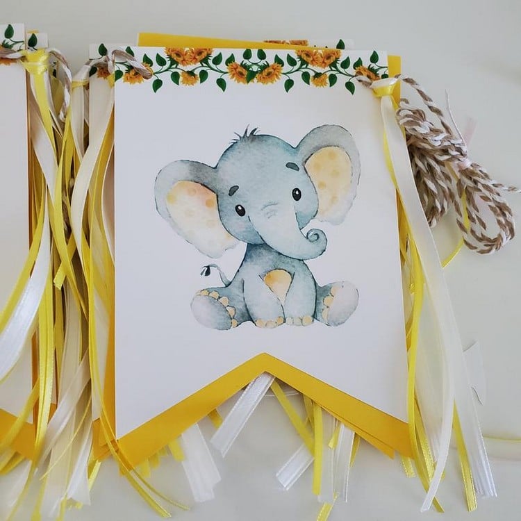 fabriquer sa propre décoration baby shower elephant
