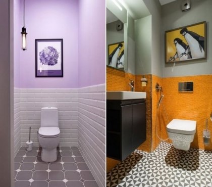 idée déco toilettes originales couleur vives