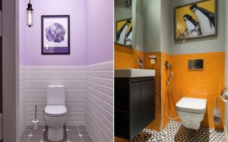 idée déco toilettes originales couleur vives
