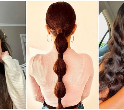 idées coiffure cheveux longs 2021 femme bouclés ondulés attachés lisses