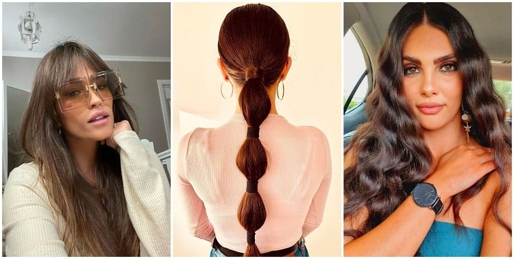 idées coiffure cheveux longs 2021 femme bouclés ondulés attachés lisses