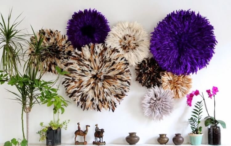 juju hat diy plumes décoration murale tendance