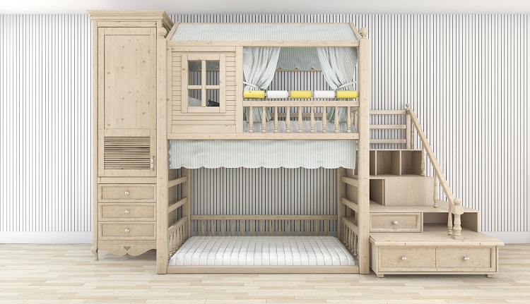 lit cabane aménagement chambre enfant déco