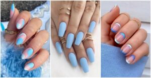manucure bleu pastel nuit roi turquoise ciel marine
