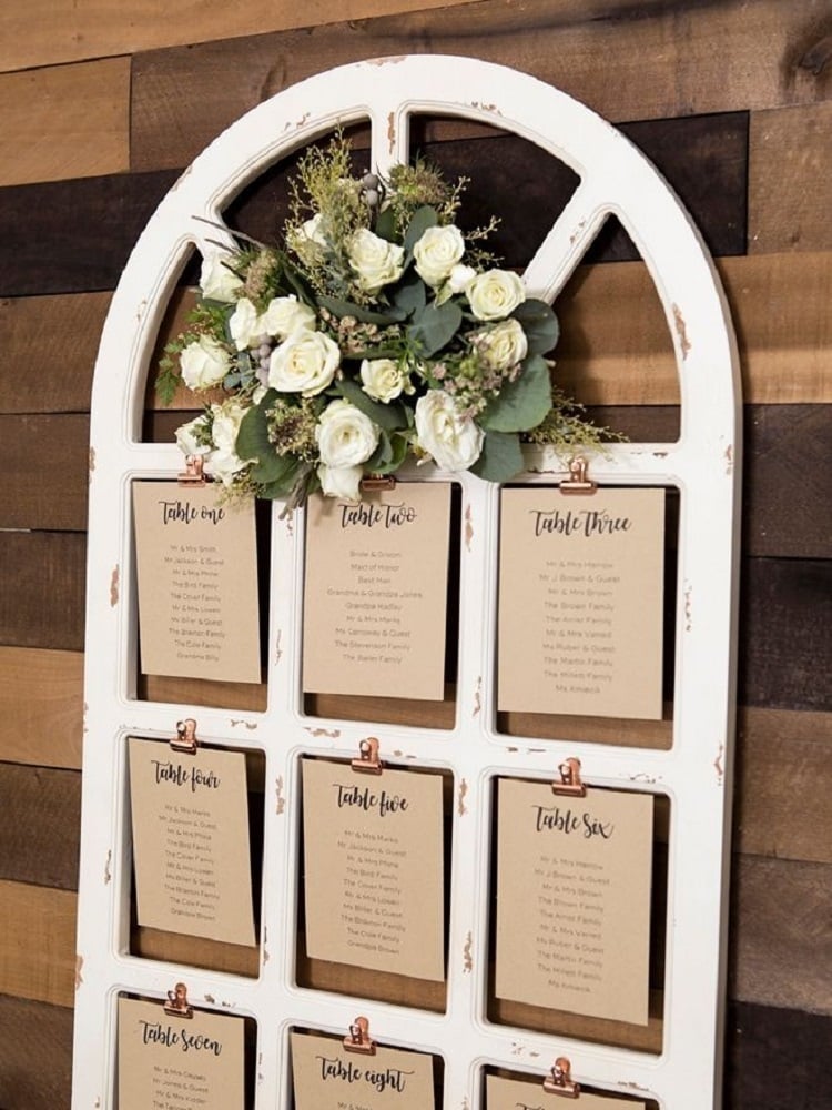panneau de bienvenue mariage personnalisée récup bois fenêtre recyclée