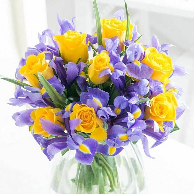 quelles fleurs pour 45 ans de mariage iris bleus