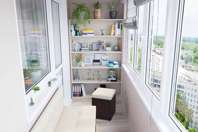 rangement balcon fermé étagère murale banquette coffre