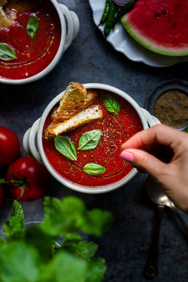 recette gaspacho pasteque tomate