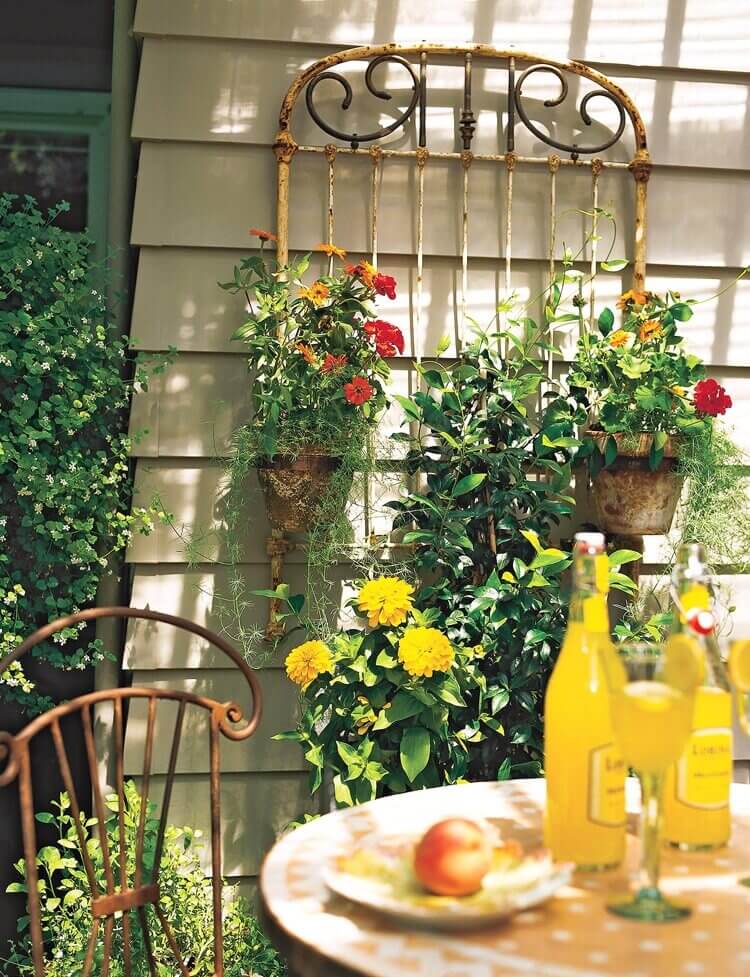 Treillis de jardin pour vignes et plantes grimpantes, treillis de plante de  fer pour plante en pot, décor en métal clôture de jardin en fer extérieure  pour pelouse, extérieur, backyar