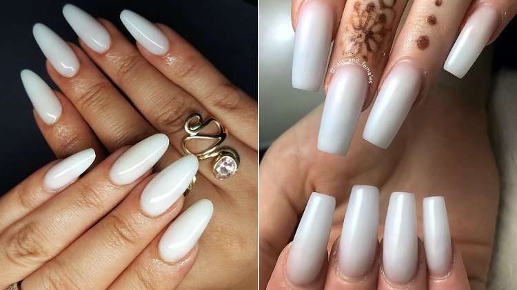 tendance deco ongles en gel pour mariage milk bath nails milky nails