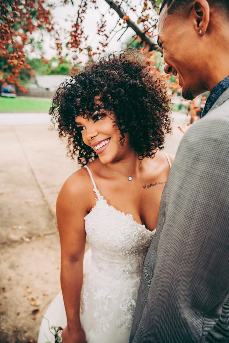 Wedding hairstyle short curly afro hair short curly bob