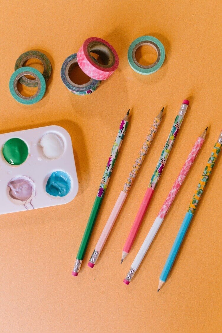 crayons déco peinture et washi tape pour la renrrée scolaire