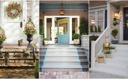 idee entree exterieur maison avec escalier aménagement déco