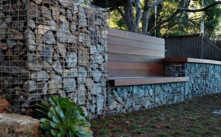 idée décoration jardin extérieur pierre mur gabillon banc