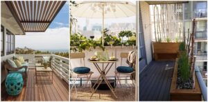 idées brise-soleil balcon extérieur terrasse pergola claustra voile ombrage