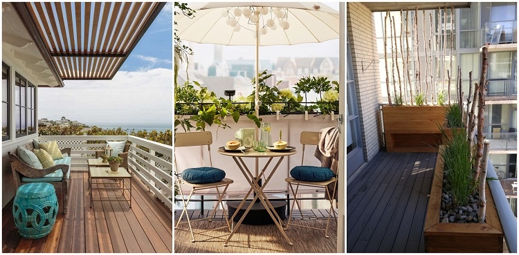 idées brise-soleil balcon extérieur terrasse pergola claustra voile ombrage